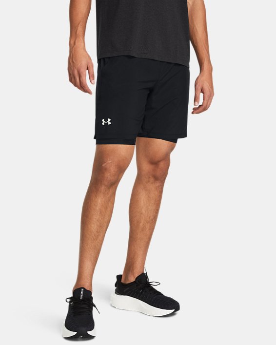 Men's UA Launch 2-in-1 7" Shorts in Black image number 0